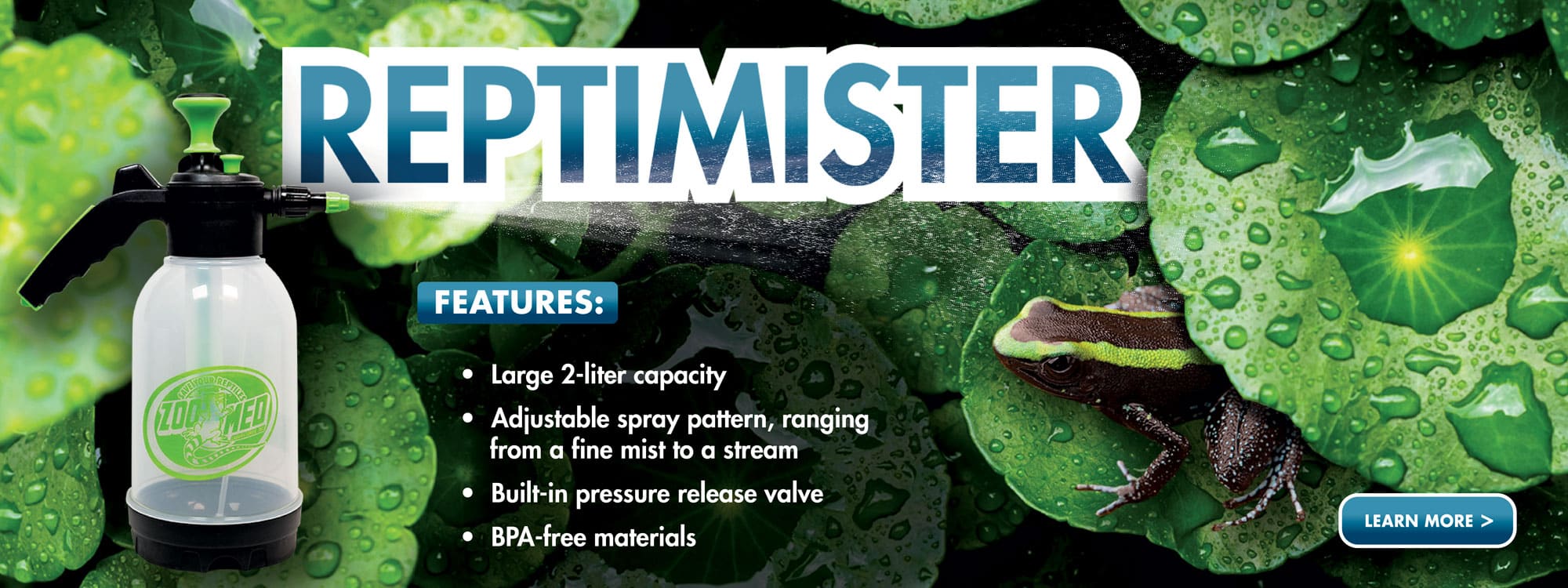 &nbsp;Large 2-liter capacity Adjustable spray pattern, ranging from a fine mist to a stream Built-in pressure release valve BPA-free materials